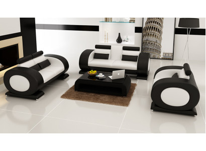 Leren bank Bank Woonlandschap 3 + 2 + 1 zits Bankstel Design Modern