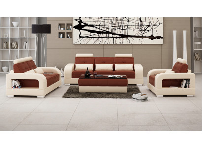 Leren bank Bank Bankstel 3+2+1 zits set Modern design bankstel