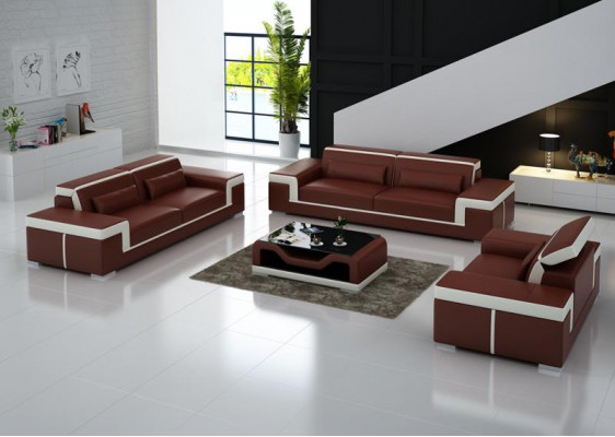 Sofa set Bank bank Bank bank 3+1+1 compleet set garnituren 3-delig.