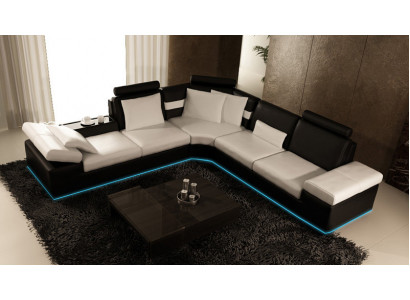 Woonkamer bank leren bankstel moderne multifunctionele bank USB