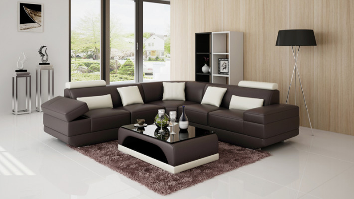 Leren bank Bank Woonwijk Hoekbank Hoekbank Op maat gemaakt Moderne Bank USB