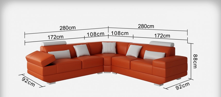 Leren bank Bank Woonwijk Hoekbank Hoekbank Op maat gemaakt Moderne Bank USB