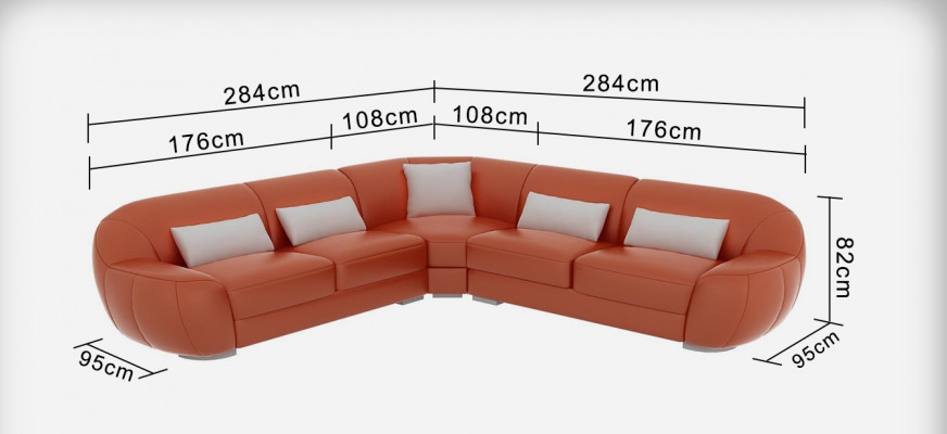 Leren bank woonlandschap hoekbank modern bankstel met USB op maat gemaakt