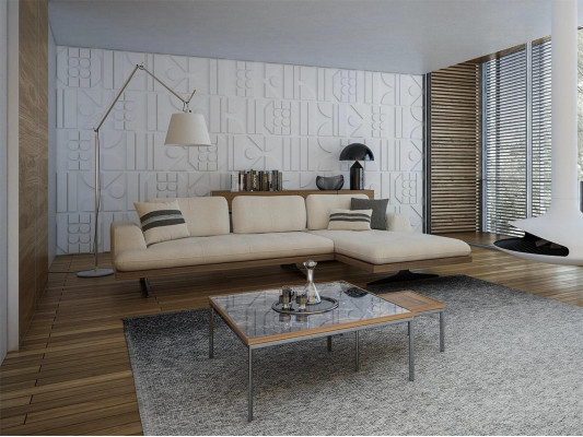 Moderne luxe bank bank woonkamer relax hoekbank L-vorm met 2 salontafels.