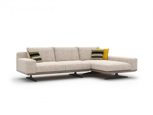 Ontwerper luxe textiel hoekbank L-vorm woonkamer 2x salontafel inrichting