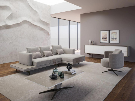 Woonkamerbank hoekbank L-vorm Nieuw fauteuil luxe houten salontafel - Woonkamerbank hoekbank L-vorm Nieuwe fauteuil luxe houten salontafel