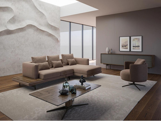 Woonkamerset bankstel bankstel bank L-vorm fauteuil houten salontafel  Woonkamerset bankstel bankstel bank L-vorm fauteuil houten salontafel