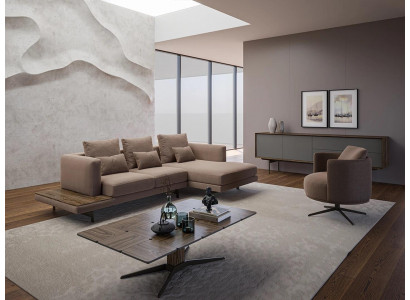 Woonkamerset bankstel bankstel bank L-vorm fauteuil houten salontafel  Woonkamerset bankstel bankstel bank L-vorm fauteuil houten salontafel