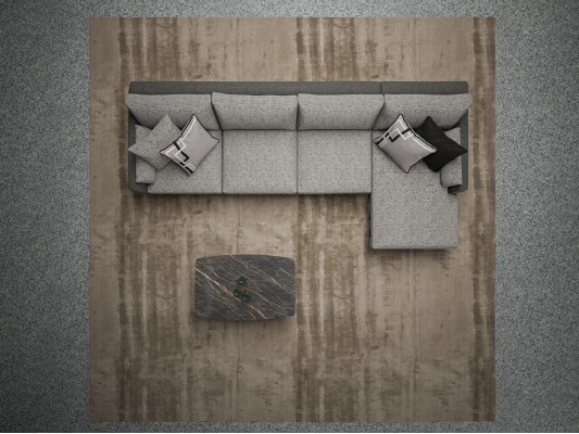 Textiel gestoffeerde design hoekbank L-vorm luxueuze salontafel woonkamer