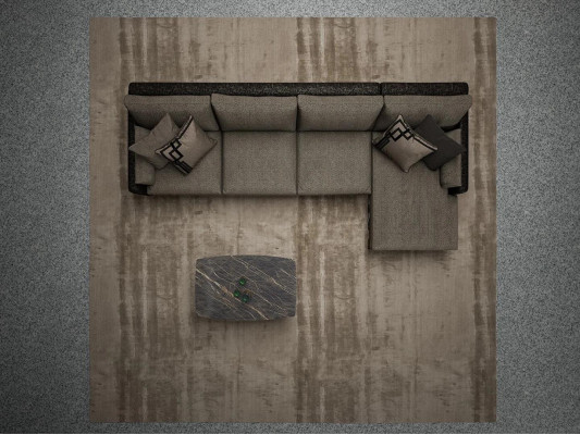 Ontwerper Braun bank bank L-vorm luxe gestoffeerde meubels woonkamer salontafel