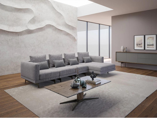 Luxe hoekbank L-vorm woonkamer designer hoekbank nieuw compleet salontafel