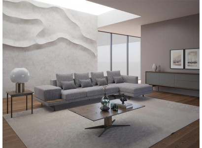 Hoekbank L-vorm Grijs Woonkamer Design Meubels Hoekstuk Nieuw