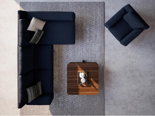 Moderne Blau Designer Woonkamer Inrichting Gestoffeerde Bank Luxe Bekleding Textiel