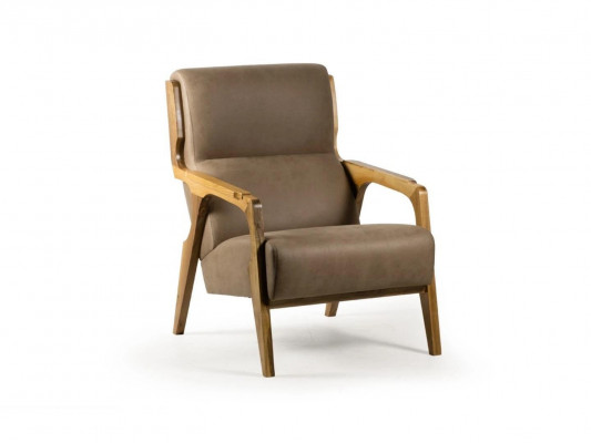 Ontwerp Grijze Fauteuil Woonkamer Gestoffeerd Leer Luxe Zitmeubels