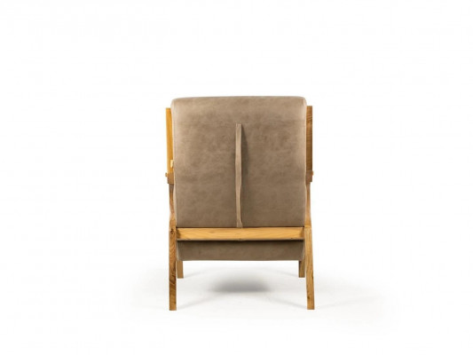 Ontwerp Grijze Fauteuil Woonkamer Gestoffeerd Leer Luxe Zitmeubels