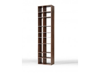 Modern bruin houten boekenplank woonkamer planken inrichting nieuw meubilair