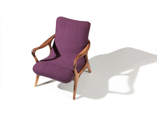 Ontwerp zitmeubels Paarse fauteuil Bank Zitkamer Hout Modern Gestoffeerd Textiel