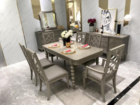 Eetkamer set Tafel Stoel Kruk Eetkamerset Stoelen Set 6-delig Antiek Stijl Nieuw