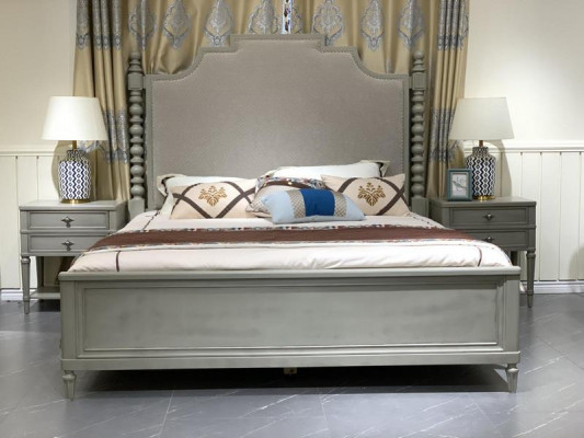 Bed Tweepersoonsbed Slaapkamer Ontwerp Bedden Moderne Bekleding Hout Textiel Meubels Nieuw