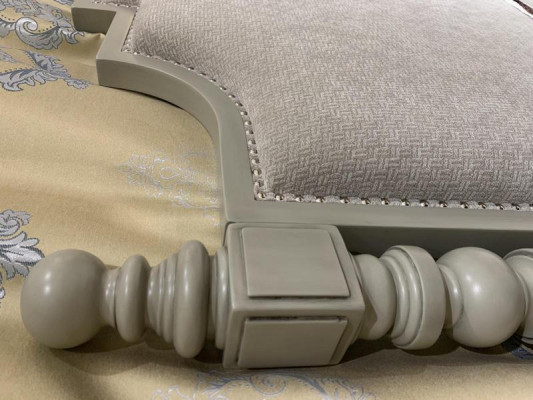 Bed Tweepersoonsbed Slaapkamer Ontwerp Bedden Moderne Bekleding Hout Textiel Meubels Nieuw
