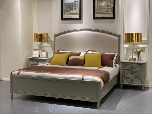 Slaapkamer set Bed + 2x nachtkastje commode Bedden Tweepersoonsbed Meubels 3-delig. Hout