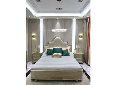 Ontwerp Dubbel Hotel Bed Slaapkamer Houten Meubels Bedbekleding Hout 180x200 Nieuw.