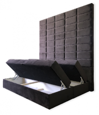 Tweepersoons gestoffeerd bed bruin 180x200 bedden luxe design meubels wandpaneel nieuw.