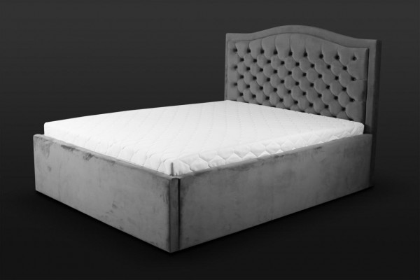 Grijs Chesterfield-bed Klassiek slaapkamermeubelontwerp Elegant stof