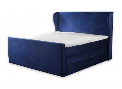 Designer-tweepersoonsbed in moderne stijl met minimalistische elementen.