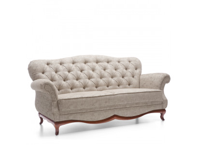 Chesterfield driezitsbank gestoffeerde meubels textielbank banken stof