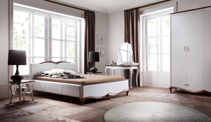 Luxe hotel meubilair inrichting kaptafel consoles tafels hout wit