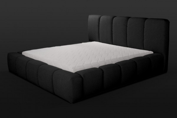 Bed Zwarte tweepersoonsbed Slaapkamer Houten meubels Design Meubels Stof