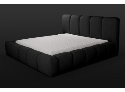 Bed Zwarte tweepersoonsbed Slaapkamer Houten meubels Design Meubels Stof