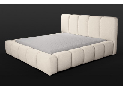 Bed Wit dubbel bed Slaapkamer Houten meubels Design Gestoffeerde meubels Stof