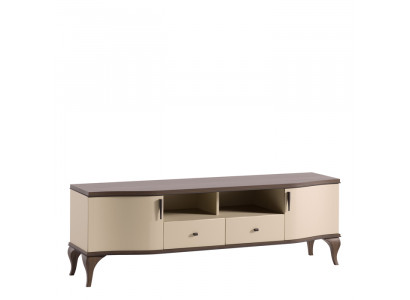 esthetische houten tv-kast in beige tinten