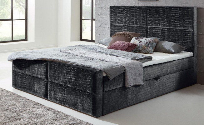 Boxspring Bed Lederen Bed 200x200cm Hotel Tweepersoonsbed Luxe Bedden Modern Nieuw
