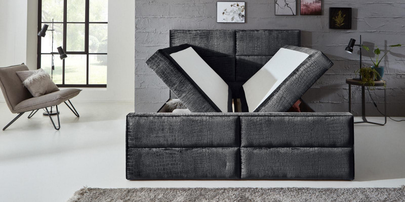 Boxspring Bed Lederen Bed 200x200cm Hotel Tweepersoonsbed Luxe Bedden Modern Nieuw
