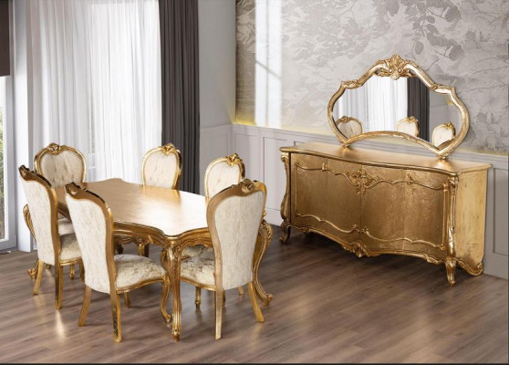 Tafel 6x Stoelen Eetkamerset Compleet Set 7-delig Nieuwe Eethoek