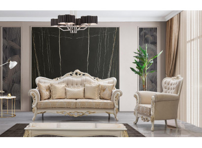 Bankstel 3+1 zitplaatsen Set Design Bank Beklede Banken Bank Klassieke Luxe