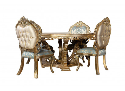 Gouden barok eettafel Ronde tafel Ronde eettafels Houten tafels 173cm