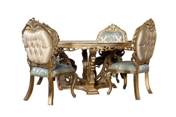 Compleet set eettafel + 4 stoelen eethoek set eetgroep tafel tabellen 5-delige