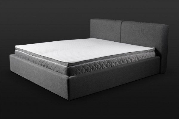 Grijs tweepersoonsbed gestoffeerde bedden lade ontwerp Elegante stof Bed