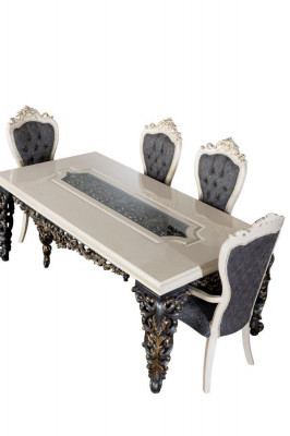 Eettafel Eetgroep Klassieke tafel Eetkamer set 7-delige set Stoel 6x stoelen nieuw