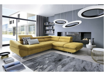 Hoekbanksets L-vorm bank zachte bekleding woonkamer meubels textiel geel nieuw