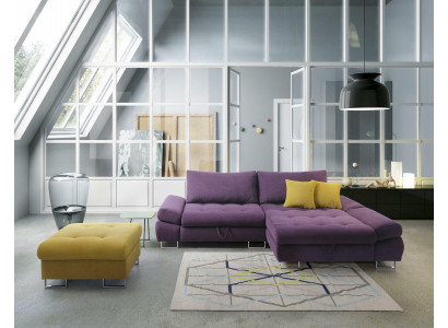 Eleganc L-vormige hoekbank van stof voor de woonkamer, moderne design bankstellen.