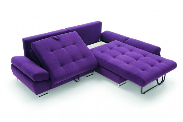 Eleganc L-vormige hoekbank van stof voor de woonkamer, moderne design bankstellen.
