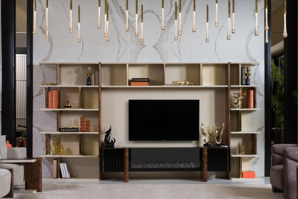 Wandmeubels tv Wand Hout Moderne Stijl Plank Woonkamer Meubels Kast tv Standaard