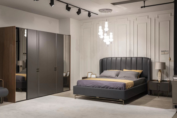 Slaapkamer set Bed 2x Nachtkastje Kledingkast Kaptafel met spiegel 5-delig
