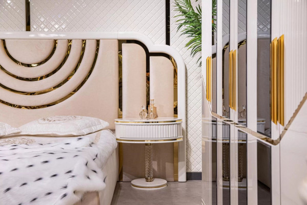 Modern slaapkamer set Bed + 2x nachtkastjes Design meubels 3 delig. Nieuw.