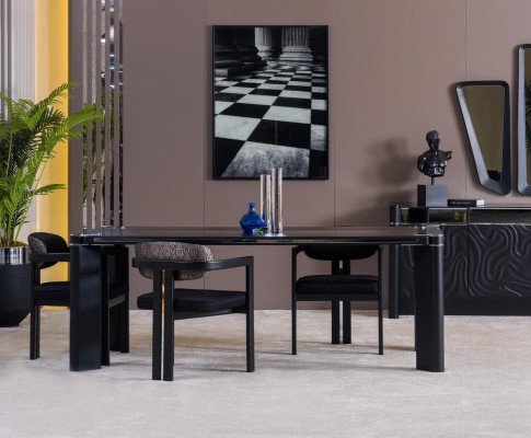 Eetkamerset 6x stoelen eettafel eetkamer designer houten stoel set nieuw